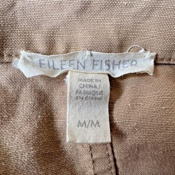 Eileen Fisher Womens Medium Utility Jacket Beige Tan Kimono Sleeve Minimalist - Picture 7 of 12